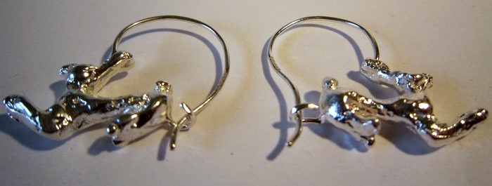 Silver running hare
                        Earrings