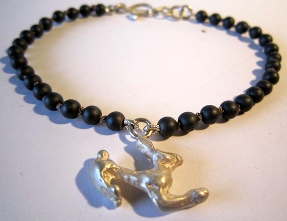 Silver hare bracelet