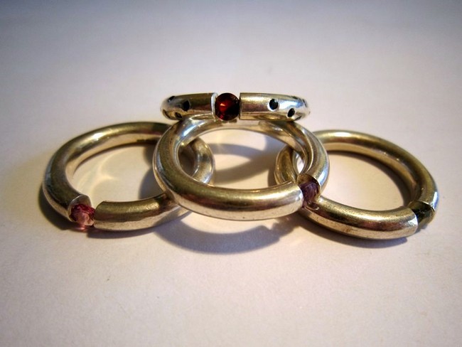 Stackable rings, silver